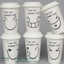 Smiling face Eco cups With Silicone Cover