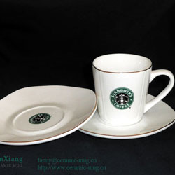 Fine Porcelain Ceramic Coffee Cup & Saucer