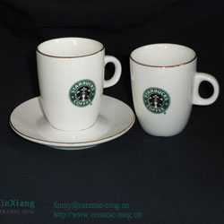 220CC Ceramic Coffee Mugs & Saucer