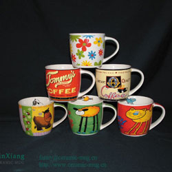 Color Glazed Soup Cup Ceramic Mugs