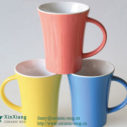 Horn Color Glazed Ceramic Mugs