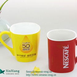 Yellow Square Ceramic Coffee Mugs