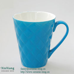 Blue Grain Color Glazed Ceramic Mugs