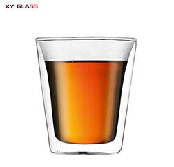 Promotion exquisite heat resistant double wall insulated glass coffee Cup