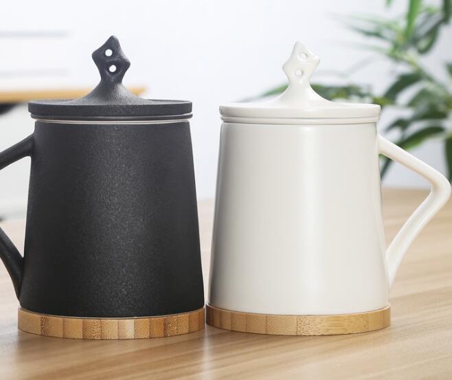 Ceramic cover filter tea cup tea water separation creative Mug
