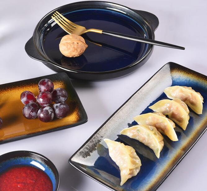 Western style retro creative sushi plate rectangular plate