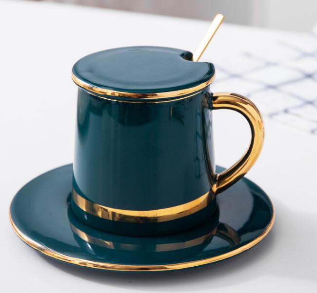 Nordic cup simple gold ceramic mug