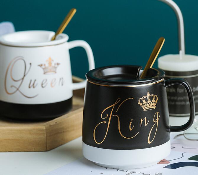 Creative ceramic mug Nordic ins scoop couple cup