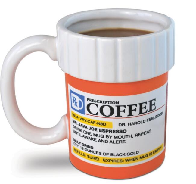 Ceramic medicine pot Mug medicine bottle cup Prescription Coffee Mug