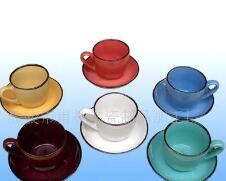 Color glaze cup and saucer ceramic cup and saucer coffee cup and saucer