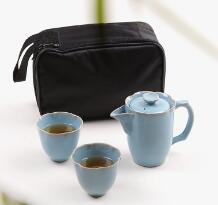 One pot and two cups travel kungfu tea set