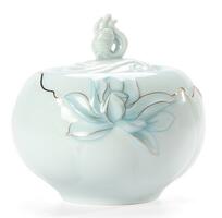 Large ceramic tea pot original celadon round