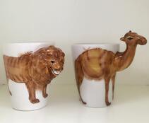 ceramics factory directly supplies 3D hand-painted desert boat creative card animal mouth cup
