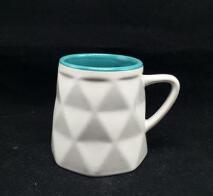 Triangular relief ceramic mugs Engraved Mug