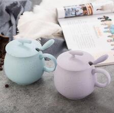 Coffee cup ceramic mug with lid spoon