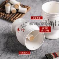 Moxibustion new ceramic double layer white porcelain warm moxibustion cup