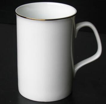9-ounce White-coated Mug with Diameter of 80mm and Height of 95mm; Without Gold Rim, Ear Handle