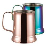 Stainless steel beer mug with handle, 450ML, 18/8 stainless steel, customer logo and color are ok