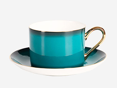 Cheap gradient color nordic ceramic coffee mugs and saucers